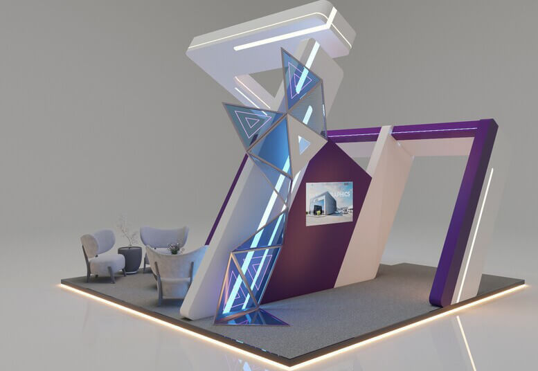 Modern stand with interactive screens